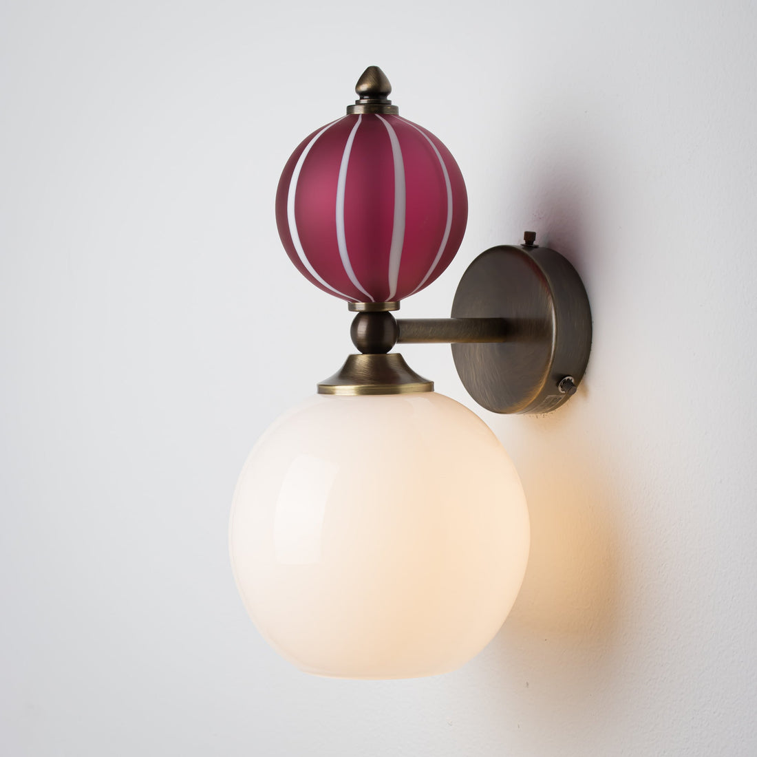 Striped Pop Petite Wall Light - Ruby/Stripe