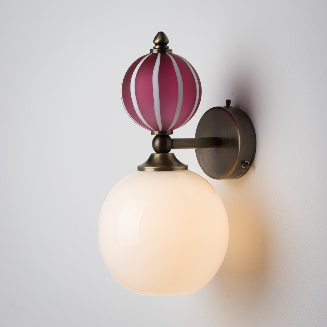 Striped Pop Petite Wall Light - Ruby/Stripe