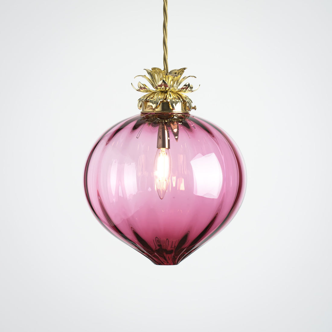 Flora Pendant Large - Ruby/Optic