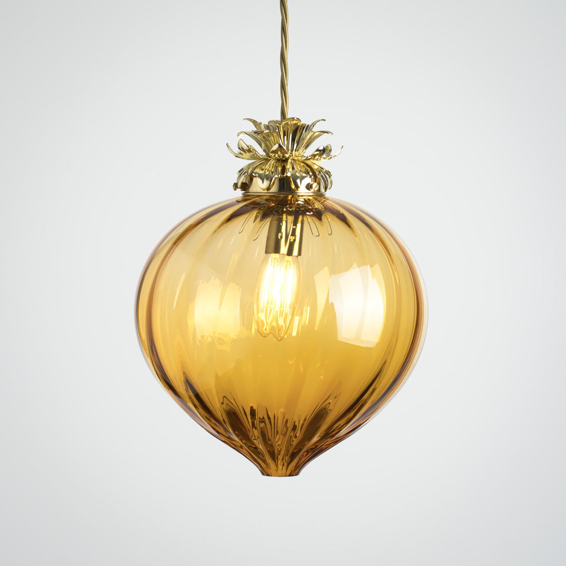 Flora Pendant Large - Amber/Optic